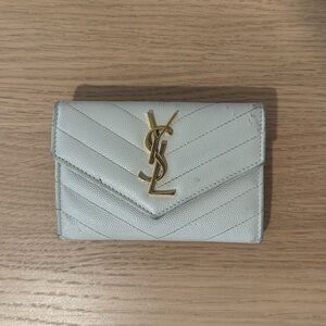 Saint Laurent YSL White Envelope Wallet